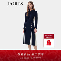PORTS宝姿女装2024早春LT8S037KWT003 藏青白色 0
