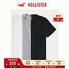 HOLLISTER24春夏3件装标识款柔软圆领短袖T恤 男 355933-1 白色 - 灰色 - 黑色 L