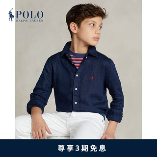 Polo Ralph Lauren 拉夫劳伦 男童 经典款亚麻衬衫RL41169 410-深蓝色 2