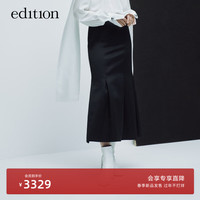 edition【P系列】2024春法式浪漫鱼尾裙黑色气质包臀半身裙 黑色 S/160