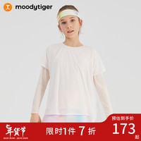moodytiger女童仙女长袖T恤春秋季儿童打底衫假两件薄款运动衫| 暮光