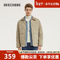 SKECHERS 斯凯奇 雅钻系列男子短款舒适保暖裥棉外套L323M050 海带褐/01EW L
