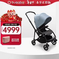 博格步【】荷兰Bugaboo Bee6博格步多功能轻便城市型折叠婴儿推车 黑架水雾蓝 麻灰座