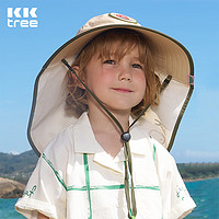 kocotree kk树 儿童防晒帽防紫外线宝宝遮阳帽夏季男童女童太阳帽沙滩大帽檐