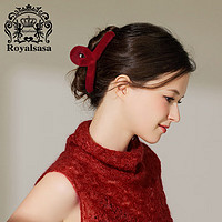 Royal sasa皇家莎莎发饰新年款毛茸茸春节红色抓夹高级感本命年头饰盘发