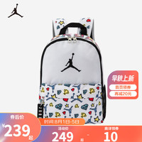 NIKE AIR JORDAN 耐克男女生双肩包季儿童书包大容量背包 纯白色 2T/4T(35*25*12cm)