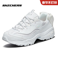 SKECHERS 斯凯奇 女鞋休闲鞋熊猫鞋老爹鞋女机甲鞋户外轻便运动鞋耐磨增高鞋厚底 白色-WSL 35