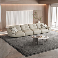 m&z 掌上明珠家居 皮沙发客厅头层牛皮沙发意式简约直排三人位沙发 左3+右3