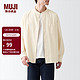  MUJI 無印良品 无印良品 MUJI 男式 棉水洗牛津 立领衬衫  ACA40C2S 原色 M　