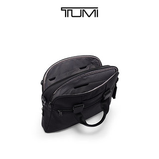 TUMI 途明 Alpha Bravo系列男士手提弹道尼龙电脑包公文包 黑色/0232748D 中包 14英寸