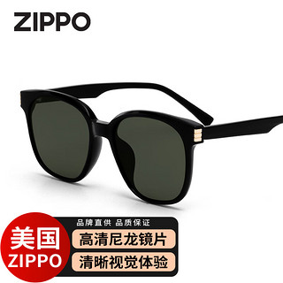 ZIPPO美国高清尼龙太阳镜D型时尚板材大框防晒遮阳墨镜男女礼物9063C2