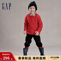 GapX 8ON8联名 龙年男女童2024新年款羊毛混纺毛衣883080 红色 140cm(M) 亚洲尺码