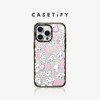 CASETIFY 爱心小兔手机壳 适用于iPhone15/14/13/Pro/Max 透明黑框 iPhone 15 Pro Max