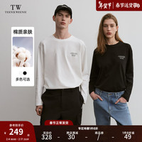 Teenie Weenie Men小熊男装2024春季长袖打底衫男内搭重磅圆领T恤 白色 165/S