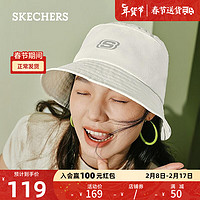 SKECHERS 斯凯奇 男女同款渔夫帽L124U080 豆腐白/0211 均