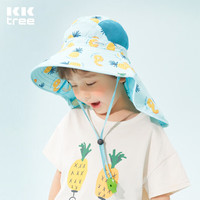 kocotree kk树 儿童防晒帽子大檐遮阳夏季宝宝遮阳渔夫帽男童女童菠萝派 M