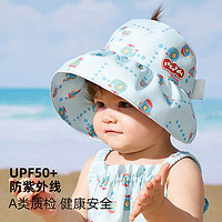 88VIP：kocotree kk树 宝宝遮阳帽防紫外线婴儿男童女童空顶大帽檐儿童太阳帽 飞翔晴空