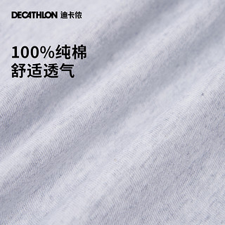 DECATHLON 迪卡侬 短袖T恤情侣篮球健身跑步打底衫宽松透气上衣印花体恤MSMT 黑色 M