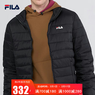 FILA 斐乐 棉服男士时尚休闲外套立领开衫夹克上衣欧版 深藏青色 L