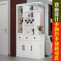 乐式酒柜玄关柜现代客厅简约小户型屏风鞋柜一体靠墙置物架进门隔断柜 白色(1米)