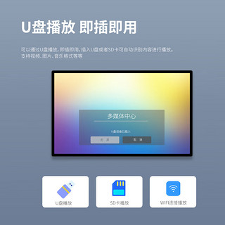 联想thinkplus 50英寸壁挂广告机显示屏 显示器 餐厅奶茶店广告电子屏 电梯信息发布数字标牌 智慧屏DS50
