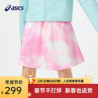 asics/亚瑟士童装2024春季女儿童吸湿速干网球裙内置裤防走光 0620粉色 110cm