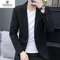 VEDEOL 西服男士韩版小西装休闲易打理修身外套休闲职业正装伴新郎结婚