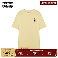 Teenie Weenie小熊女装2024宽松圆领短袖T恤马卡龙打底衫白色 黄色 170/L