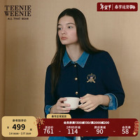 Teenie Weenie小熊2024年长袖翻领开衫外套毛针织衫通勤时尚春新款