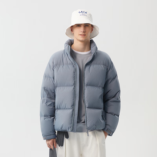 网易严选【23】90绒面包服羽绒服立领加厚休闲石墨烯保暖时尚无压感 防污舒暖款-空青 XL 防水舒暖款-空青