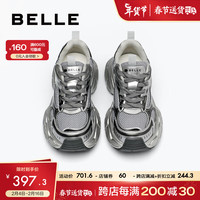BeLLE 百丽 老爹鞋女2024春季酷帅小众百搭休闲运动鞋B1765AM4 灰色 37