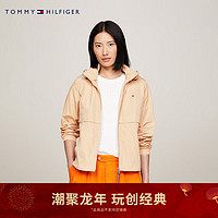 TOMMY HILFIGER24春季女装简约小绣标通勤合身版连帽外套WW0WW41790 卡其色ACR M