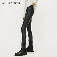 ALLSAINTS 女士紧身皮裤Cora修身黑裤子秋季新款时尚高腰WL166P