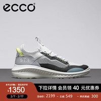 ecco 爱步 运动鞋男鞋 休闲透气轻便网面男鞋 适动360 821374 白色/黑