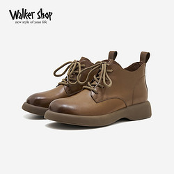 Walker Shop 奥卡索 马丁靴女秋冬英伦时尚百搭休闲短靴潮 M135338  卡其色 37