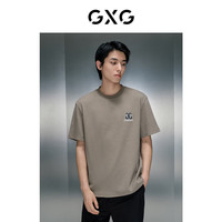 GXG男装双色潮流圆领短袖T恤夏季 棕色 175/L