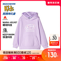 SKECHERS 斯凯奇 outlets男女童加绒针织套头卫衣冬季儿童保暖舒适休闲上衣