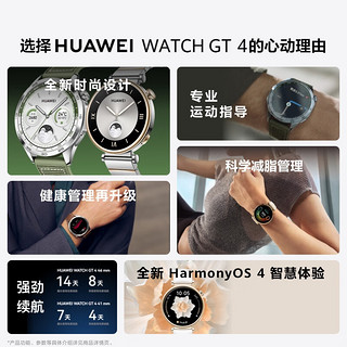 HUAWEI 华为 WATCH GT4（46mm）山茶棕棕色真皮+活力红陶瓷钉扣表带