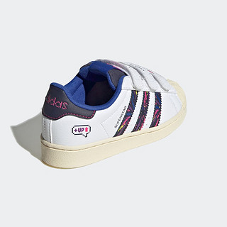 adidas SUPERSTAR CF魔术贴贝壳头板鞋男小童阿迪达斯三叶草 白/藏青蓝/乳白 30.5(180mm)