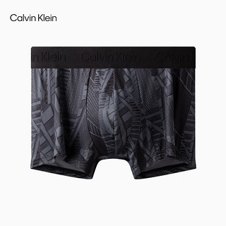 Calvin Klein内衣【黑标系列】24春夏男士提花低腰满印防夹臀平角内裤NB3734 LWH-几何灰 L