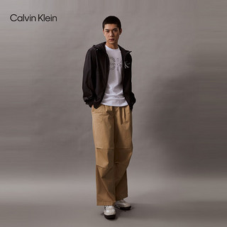 Calvin Klein Jeans24春夏男士休闲运动字母印花宽松连帽外套J325576 BEH-太空黑 M