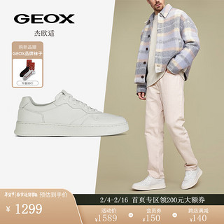 GEOX杰欧适男鞋2024年早春小白鞋圆头舒适时尚休闲鞋U45GFB 白色C1000 42