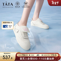 他她(TATA)2024春厚底德训鞋女时尚百搭休闲鞋7TY26AM4 米色 35
