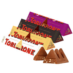 TOBLERONE 瑞士三角 黑/牛奶白葡萄干巧克力100g*3风味零食糖果小吃