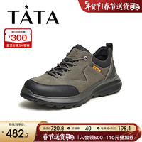 TATA 他她 2024春舒适时尚百搭休闲男鞋NEW01AM4 灰/黑 40