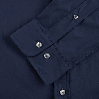 布克兄弟（BrooksBrothers）男士24早春Supima棉长袖免烫衬衫 4004-藏青色 XS