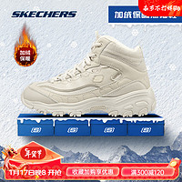 SKECHERS 斯凯奇 2023新款秋冬绒毛一脚蹬雪地高帮加绒熊猫鞋女厚底保暖舒适 NAT 36