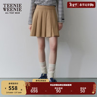 Teenie Weenie小熊女装2024春季时尚学院风百褶短裙A字半身裙 卡其色 155/XS