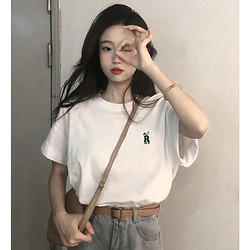 PASS 2023夏季新款设计感字母印花短袖舒适女式T恤