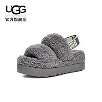 UGG 春季女士时尚休闲舒适厚底弹力束带露趾茸茸凉鞋 1120876 LGH  灯塔灰色 39 LGH | 灯塔灰色